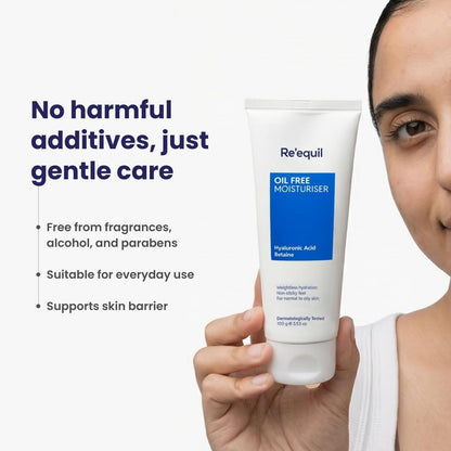 RE' EQUIL Oil Free Moisturiser - Lightweight Face Moisturizer for Normal, Oily & Combination Skin, 100g