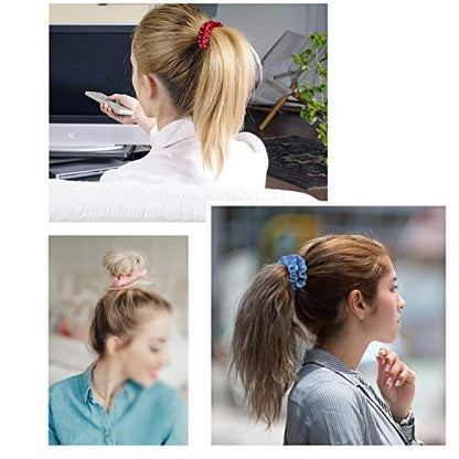 Funtopia Small Velvet Scrunchies – 24 Pack Soft Mini Hair Ties for Thick & Thin Hair, Gentle Elastic Ponytail Holders for Women & Girls