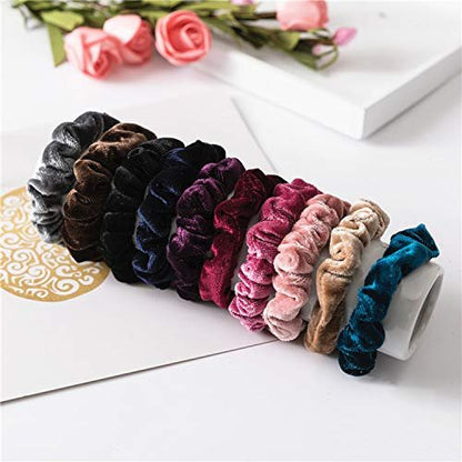 Funtopia Small Velvet Scrunchies – 24 Pack Soft Mini Hair Ties for Thick & Thin Hair, Gentle Elastic Ponytail Holders for Women & Girls
