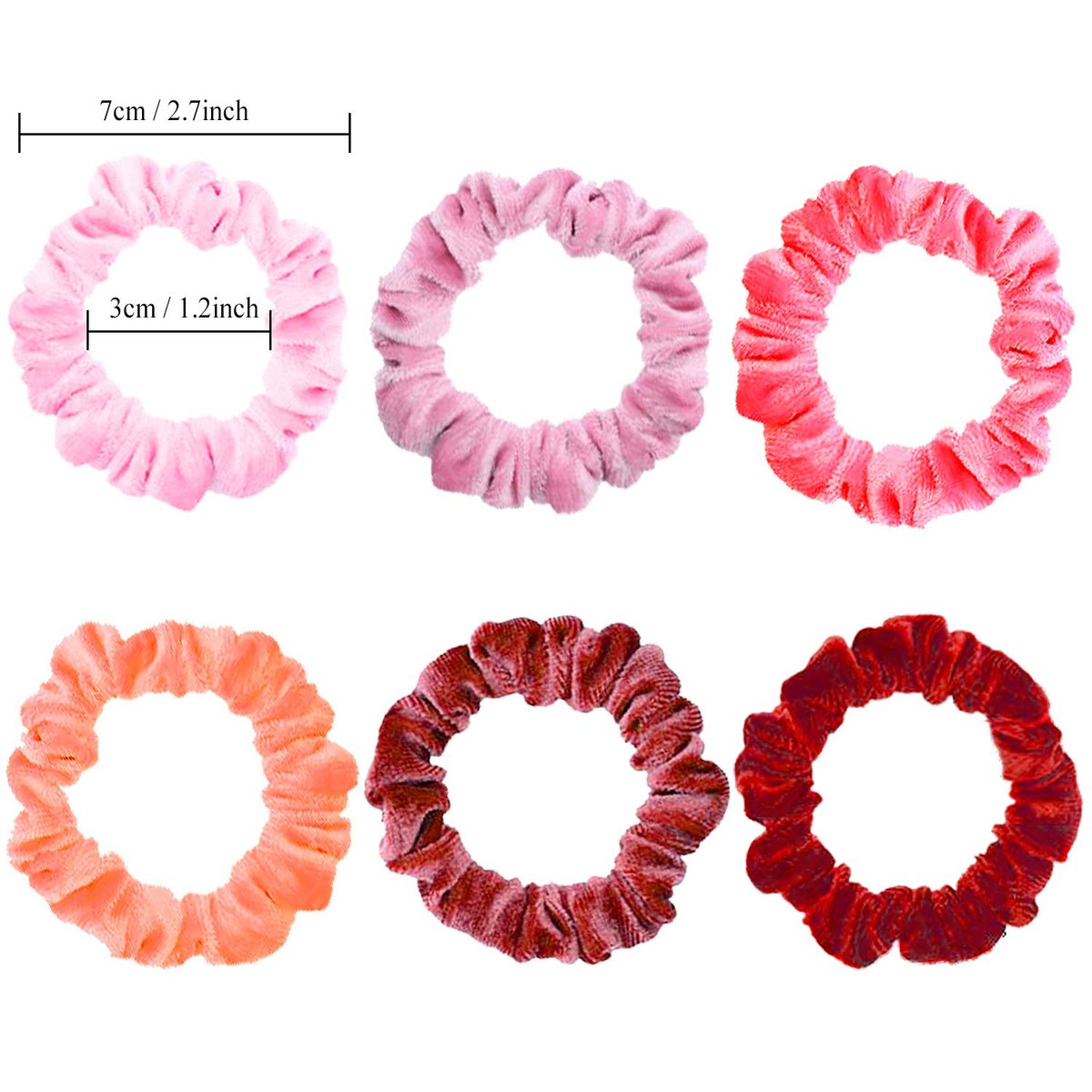 Funtopia Small Velvet Scrunchies – 24 Pack Soft Mini Hair Ties for Thick & Thin Hair, Gentle Elastic Ponytail Holders for Women & Girls - görsel 3