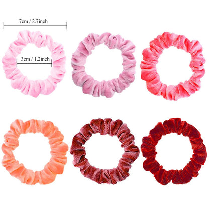 Funtopia Small Velvet Scrunchies – 24 Pack Soft Mini Hair Ties for Thick & Thin Hair, Gentle Elastic Ponytail Holders for Women & Girls