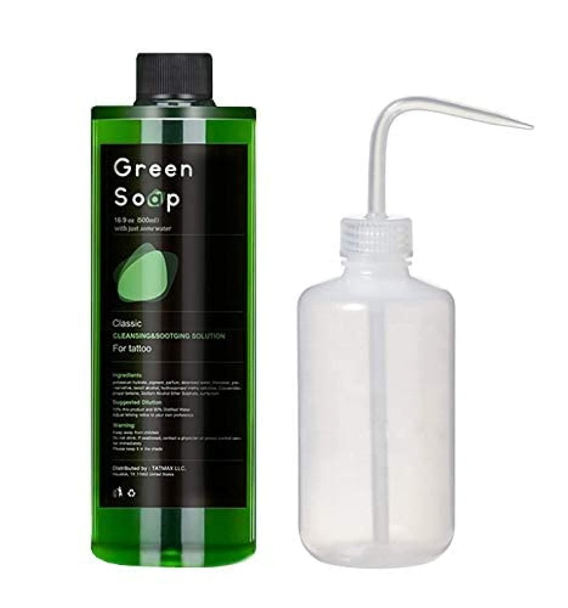 Dragon Art 16.9oz Green Soap Prep Wash with 8oz Squeeze Bottle – Tattoo & Piercing Aftercare - görsel 1