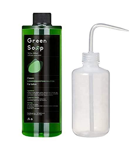 Dragon Art 16.9oz Green Soap Prep Wash with 8oz Squeeze Bottle – Tattoo & Piercing Aftercare - görsel 2