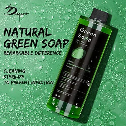 Dragon Art 16.9oz Green Soap Prep Wash with 8oz Squeeze Bottle – Tattoo & Piercing Aftercare - görsel 3