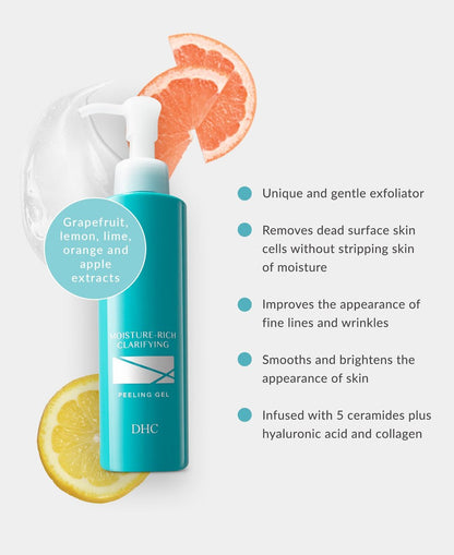 DHC Moisture-Rich Clarifying Peeling Gel - Hydrating Exfoliator for All Skin Types, 4.9 oz Avelisse