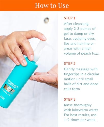 DHC Moisture-Rich Clarifying Peeling Gel - Hydrating Exfoliator for All Skin Types, 4.9 oz Avelisse