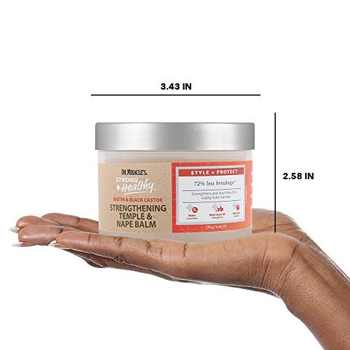 Dr. Miracle's Strong & Healthy Temple & Nape Balm - Aloe Vera & Black Castor Oil for Hair Growth & Length Retention (6 oz) - görsel 12
