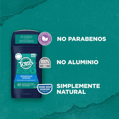 Tom's of Maine Long-Lasting Aluminum-Free Natural Deodorant for Men, Mountain Spring, 2.8 oz. Avelisse