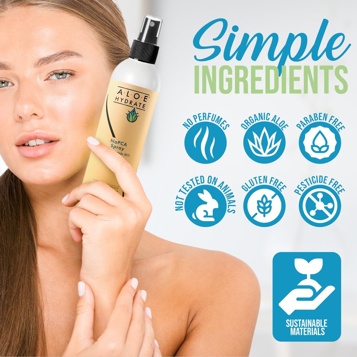 NaPCA Moisturizer Facial Mist & Body Spray - Sodium PCA & Aloe Vera Hydrating Face Spray, Lightweight, Soothes & Restores Skin Barrier for Dry, Sensitive, Acne Prone Skin (8.4 Fl Oz) Avelisse