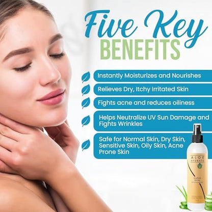 NaPCA Moisturizer Facial Mist & Body Spray - Sodium PCA & Aloe Vera Hydrating Face Spray, Lightweight, Soothes & Restores Skin Barrier for Dry, Sensitive, Acne Prone Skin (8.4 Fl Oz) Avelisse