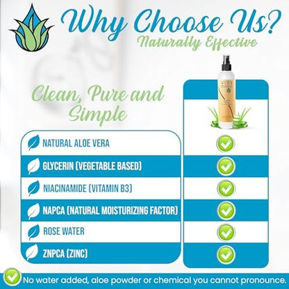 NaPCA Moisturizer Facial Mist & Body Spray - Sodium PCA & Aloe Vera Hydrating Face Spray, Lightweight, Soothes & Restores Skin Barrier for Dry, Sensitive, Acne Prone Skin (8.4 Fl Oz) Avelisse