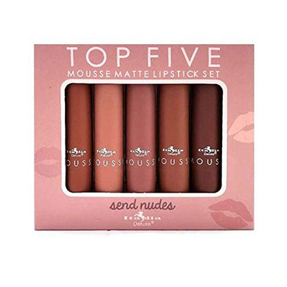 Italia Deluxe Top Five Mousse Matte Lipstick Set - Send Nudes (5 Shades) Avelisse