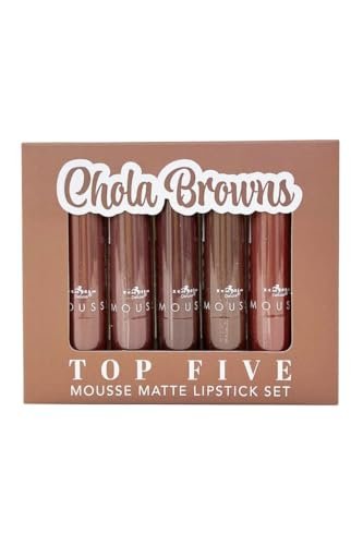 Italia Deluxe Top Five Mousse Matte Lipstick Set – Chola Browns (5 Shades) Avelisse