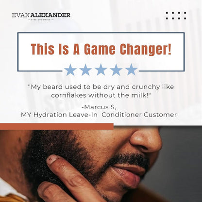 Evan Alexander Fine Grooming MY Hydration Beard Leave-In Conditioner for Men - 4 oz, Hydrates, Softens, Eliminates Dryness, Tames Frizz, Promotes Healthy Beard Growth Avelisse