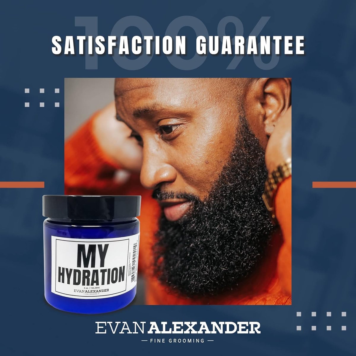 Evan Alexander Fine Grooming MY Hydration Beard Leave-In Conditioner for Men - 4 oz, Hydrates, Softens, Eliminates Dryness, Tames Frizz, Promotes Healthy Beard Growth Avelisse