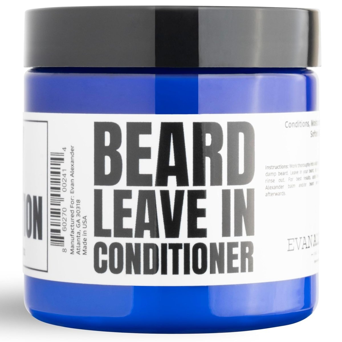 Evan Alexander Fine Grooming MY Hydration Beard Leave-In Conditioner for Men - 4 oz, Hydrates, Softens, Eliminates Dryness, Tames Frizz, Promotes Healthy Beard Growth Avelisse