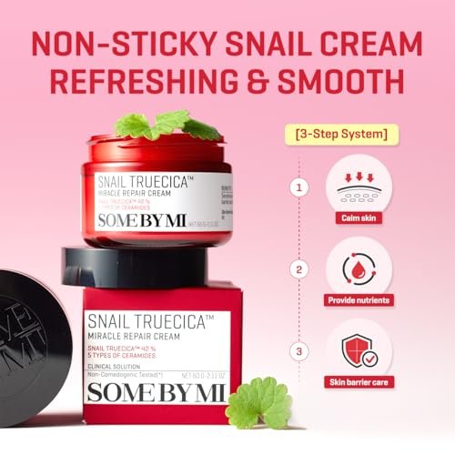 SOME BY MI Snail Truecica Miracle Repair Cream - 2.02 Oz (60ml) - Snail Mucin Face Moisturizer for Sensitive Skin, Acne Marks, and Skin Barrier Strengthening - Korean Skincare - görsel 10