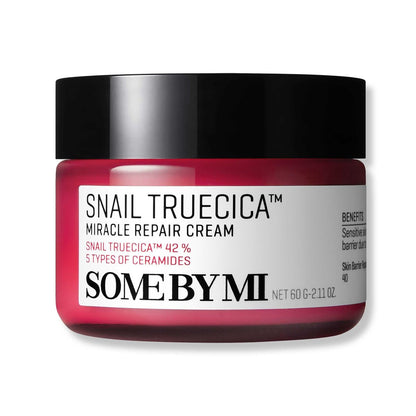 SOME BY MI Snail Truecica Miracle Repair Cream - 2.02 Oz (60ml) - Snail Mucin Face Moisturizer for Sensitive Skin, Acne Marks, and Skin Barrier Strengthening - Korean Skincare