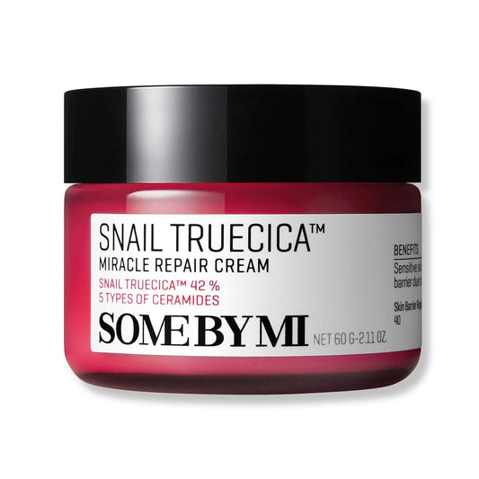 SOME BY MI Snail Truecica Miracle Repair Cream - 2.02 Oz (60ml) - Snail Mucin Face Moisturizer for Sensitive Skin, Acne Marks, and Skin Barrier Strengthening - Korean Skincare