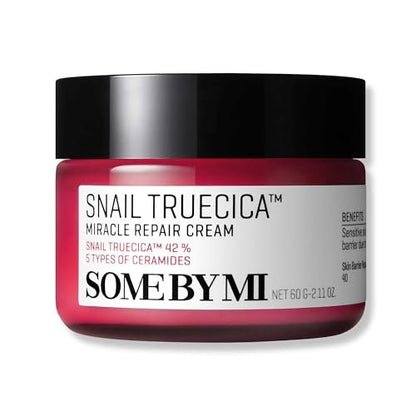 SOME BY MI Snail Truecica Miracle Repair Cream - 2.02 Oz (60ml) - Snail Mucin Face Moisturizer for Sensitive Skin, Acne Marks, and Skin Barrier Strengthening - Korean Skincare