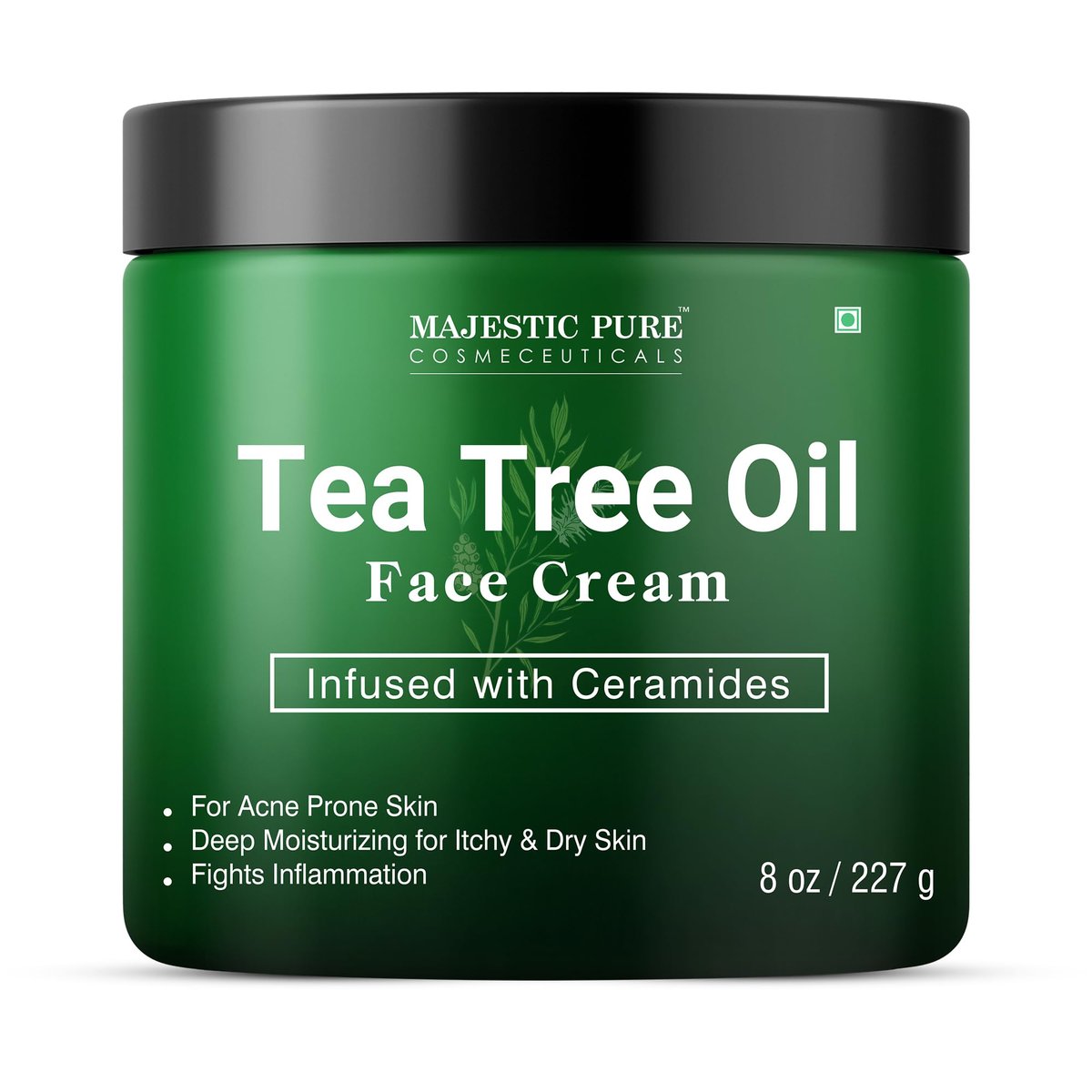 Majestic Pure Tea Tree Oil Face Cream - Moisturizer for Dry, Itchy, Acne-Prone Skin - Day & Night Cream for Women & Men - 8 oz - görsel 4