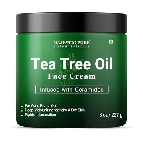 Majestic Pure Tea Tree Oil Face Cream - Moisturizer for Dry, Itchy, Acne-Prone Skin - Day & Night Cream for Women & Men - 8 oz - görsel 3