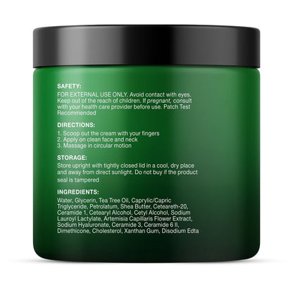 Majestic Pure Tea Tree Oil Face Cream - Moisturizer for Dry, Itchy, Acne-Prone Skin - Day & Night Cream for Women & Men - 8 oz