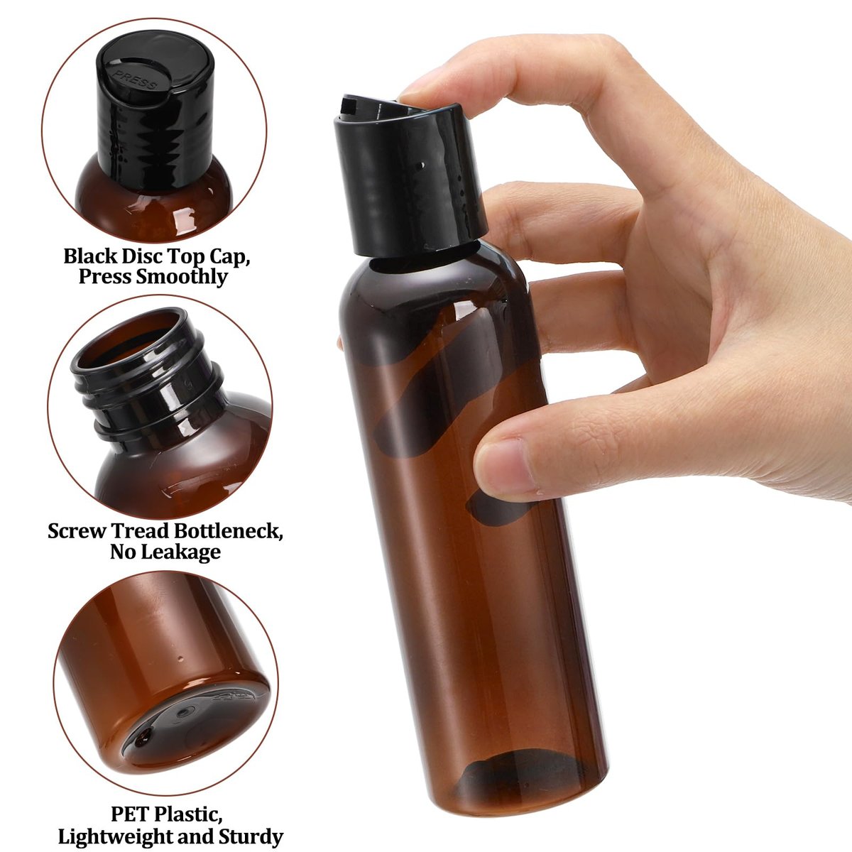 Bekith 30 Pack 4oz Travel Bottles for Toiletries – Leakproof Plastic Squeeze Bottles with Flip Cap, Empty Refillable Containers for Shampoo, Lotion, Body Soap Avelisse
