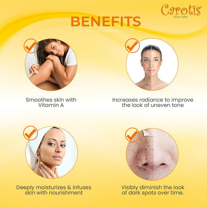 CAROTÏS Skin Brightening Body Lotion – 17.6 fl oz (500ml) – Dark Spot Remover with Shea Butter, Arbutin Complex & Vitamin A Avelisse