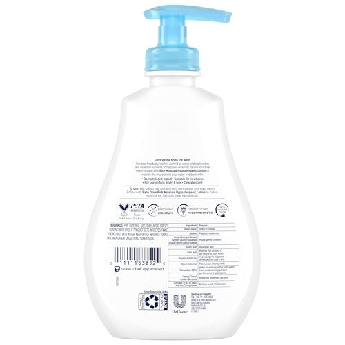 Baby Dove Rich Moisture Body Wash 3-Pack – Hypoallergenic, Tear-Free, Delicate Scent, 13.5 oz Each Avelisse