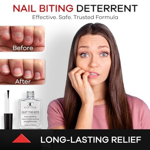 ELLIE CHASE Stop Nail Biting Deterrent Treatment Polish – Extra Bitter Taste, 0.5 Oz – Safe for Adults & Kids – Helps Nail Growth – Made in USA – DBP Free, TPHP Free - görsel 16
