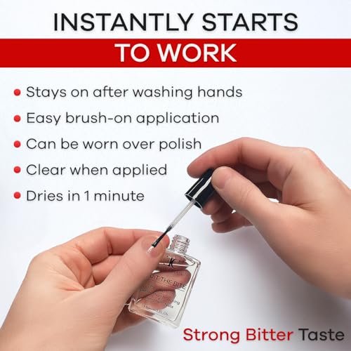 ELLIE CHASE Stop Nail Biting Deterrent Treatment Polish – Extra Bitter Taste, 0.5 Oz – Safe for Adults & Kids – Helps Nail Growth – Made in USA – DBP Free, TPHP Free - görsel 6