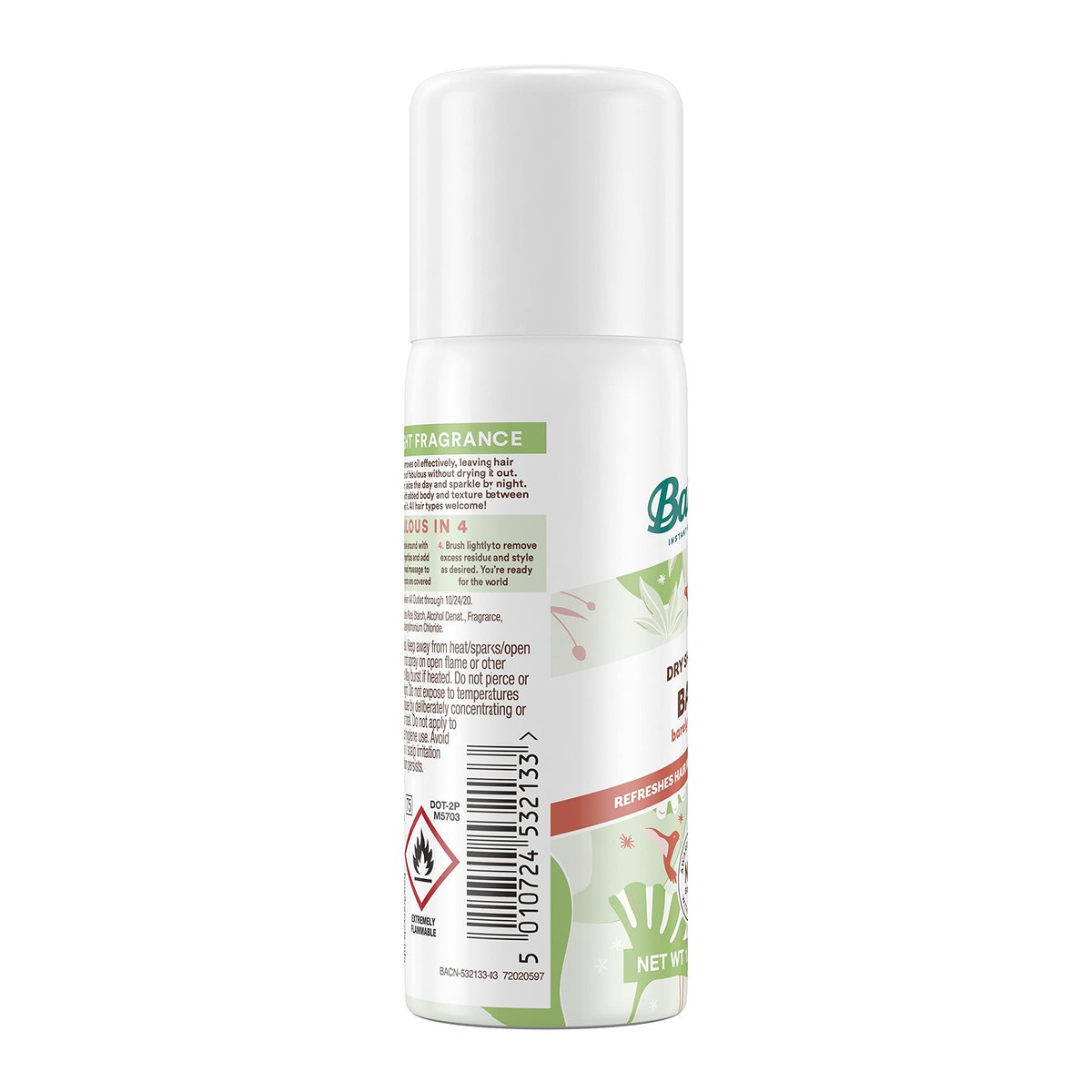 Batiste Dry Shampoo Bare Mini Travel Size 1.06 oz (Pack of 3) - Invisible, Unscented Avelisse