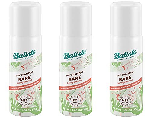 Batiste Dry Shampoo Bare Mini Travel Size 1.06 oz (Pack of 3) - Invisible, Unscented Avelisse
