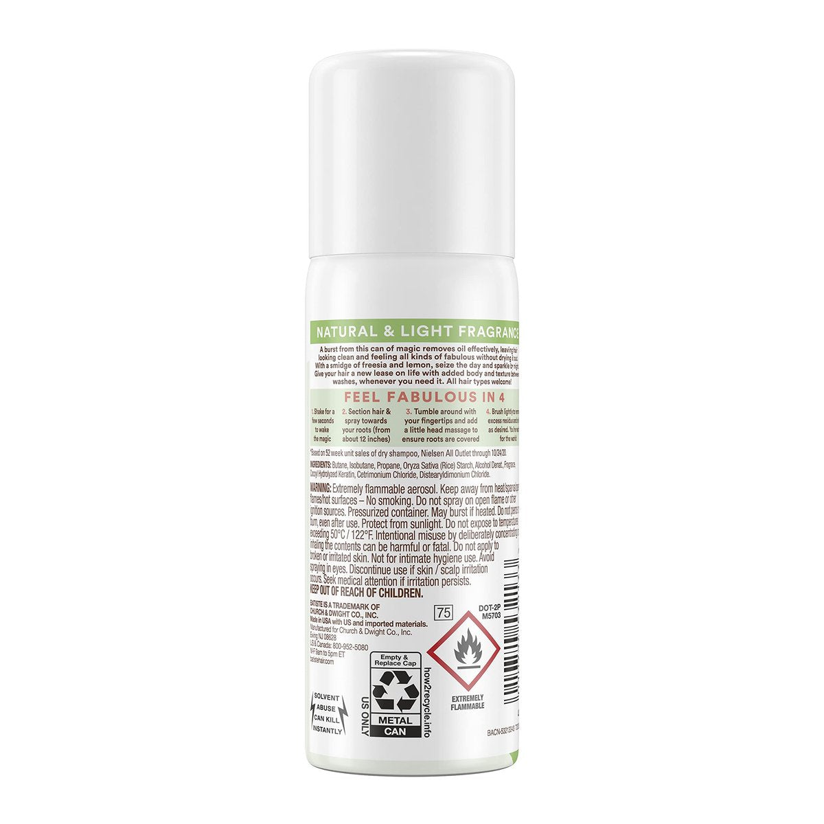 Batiste Dry Shampoo Bare Mini Travel Size 1.06 oz (Pack of 3) - Invisible, Unscented Avelisse