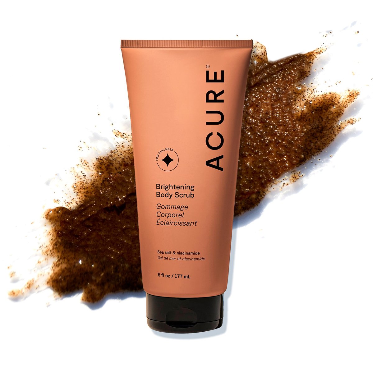 Acure Brightening Body Scrub – Exfoliating Sea Salt Scrub with Clay & Niacinamide for Sensitive Skin, 6 fl oz - görsel 1