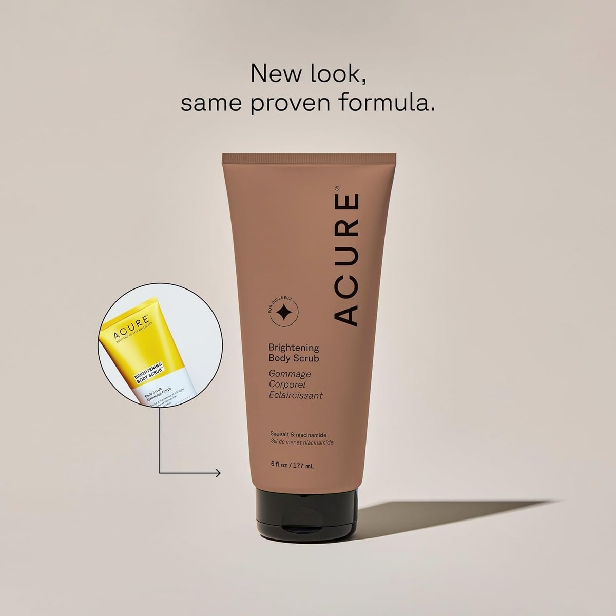 Acure Brightening Body Scrub – Exfoliating Sea Salt Scrub with Clay & Niacinamide for Sensitive Skin, 6 fl oz - görsel 3