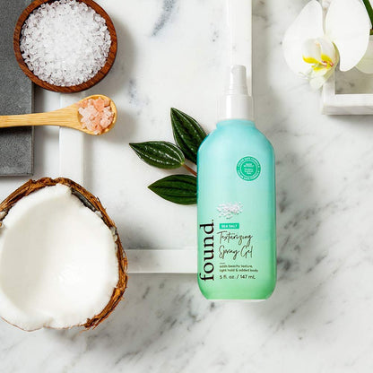 FOUND Haircare Sea Salt Texturizing Spray Gel - 5 oz | Beachy Waves & Light Hold Styling Treatment