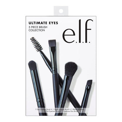 e.l.f. Ultimate Eyes 5 Piece Brush Collection - Vegan & Cruelty-Free Makeup Brushes for Eyeliner, Eyeshadow, Brows & More Avelisse