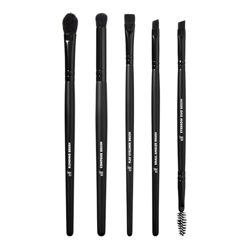 e.l.f. Ultimate Eyes 5 Piece Brush Collection - Vegan & Cruelty-Free Makeup Brushes for Eyeliner, Eyeshadow, Brows & More Avelisse