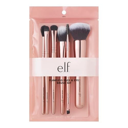 e.l.f. Flawless Face Kit - 6-Piece Brush Collection for Face, Eyes & Brows | Vegan & Cruelty-Free