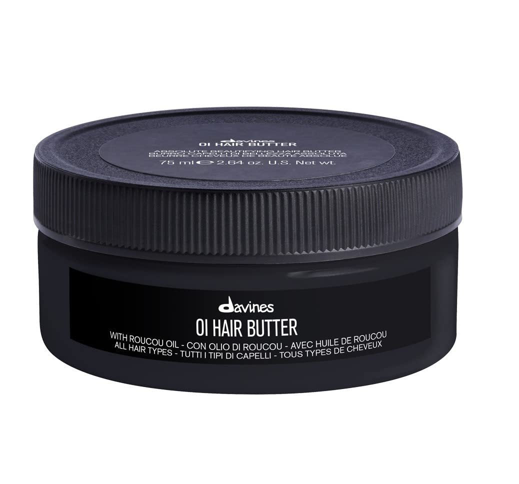 Davines OI Hair Butter – Deeply Nourishing Antioxidant Mask for All Hair Types, Hydrating Frizz Control & Instant Shine with Roucou Oil, Travel Size 2.54 Fl Oz - görsel 1