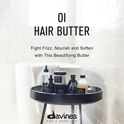 Davines OI Hair Butter – Deeply Nourishing Antioxidant Mask for All Hair Types, Hydrating Frizz Control & Instant Shine with Roucou Oil, Travel Size 2.54 Fl Oz