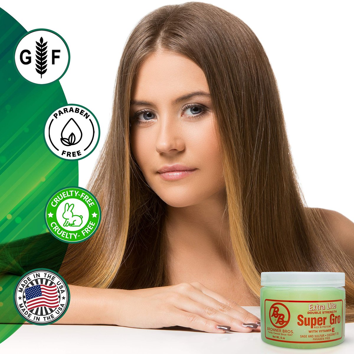 BB Super Gro Double Strength Hair Growth Formula - Organic Hair Regrowth with Keratin, Sage, Sulfur, Coconut Oil & Sesame Seed Oil (6 oz) - görsel 9