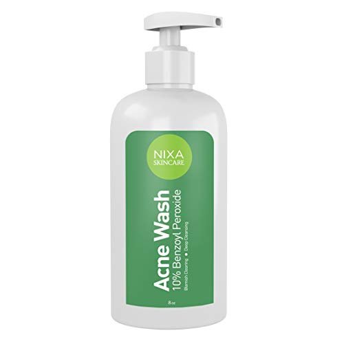 NIXA Skincare 10% Benzoyl Peroxide Wash - Acne Treatment Face and Body Cleanser for Teens and Adults - Unclog Pores, Reduce Sebum, Works on Contact - Non-Irritating Non-Oily Cleansing Formula - 8oz Avelisse
