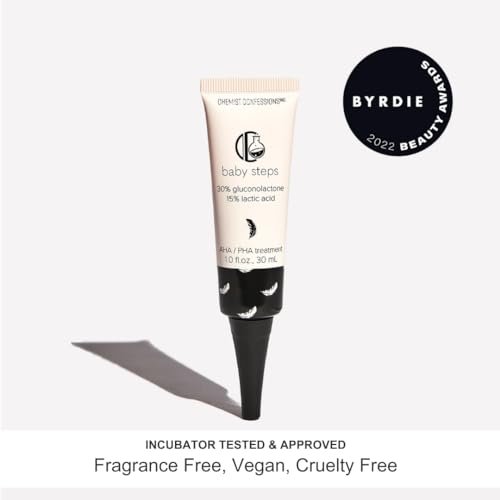 Chemist Confessions AHA/PHA Baby Steps Exfoliation Treatment Face Peel Mask & Booster - Gluconolactone & Lactic Acid Formula for Smoother, Brighter Complexion, Ideal for Dry and Sensitive Skin, 1 Fl Oz - görsel 16