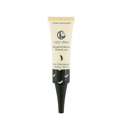 Chemist Confessions AHA/PHA Baby Steps Exfoliation Treatment Face Peel Mask & Booster - Gluconolactone & Lactic Acid Formula for Smoother, Brighter Complexion, Ideal for Dry and Sensitive Skin, 1 Fl Oz