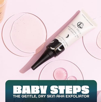 Chemist Confessions AHA/PHA Baby Steps Exfoliation Treatment Face Peel Mask & Booster - Gluconolactone & Lactic Acid Formula for Smoother, Brighter Complexion, Ideal for Dry and Sensitive Skin, 1 Fl Oz