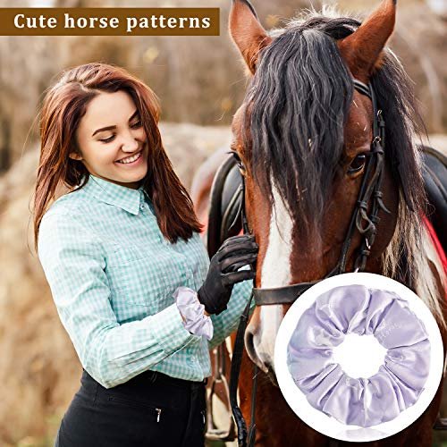 12 Pieces Horse Scrunchies Bulk - Colorful Silk Satin Hair Ties for Women, Cowgirl Equestrian Gifts & Party Favors Avelisse