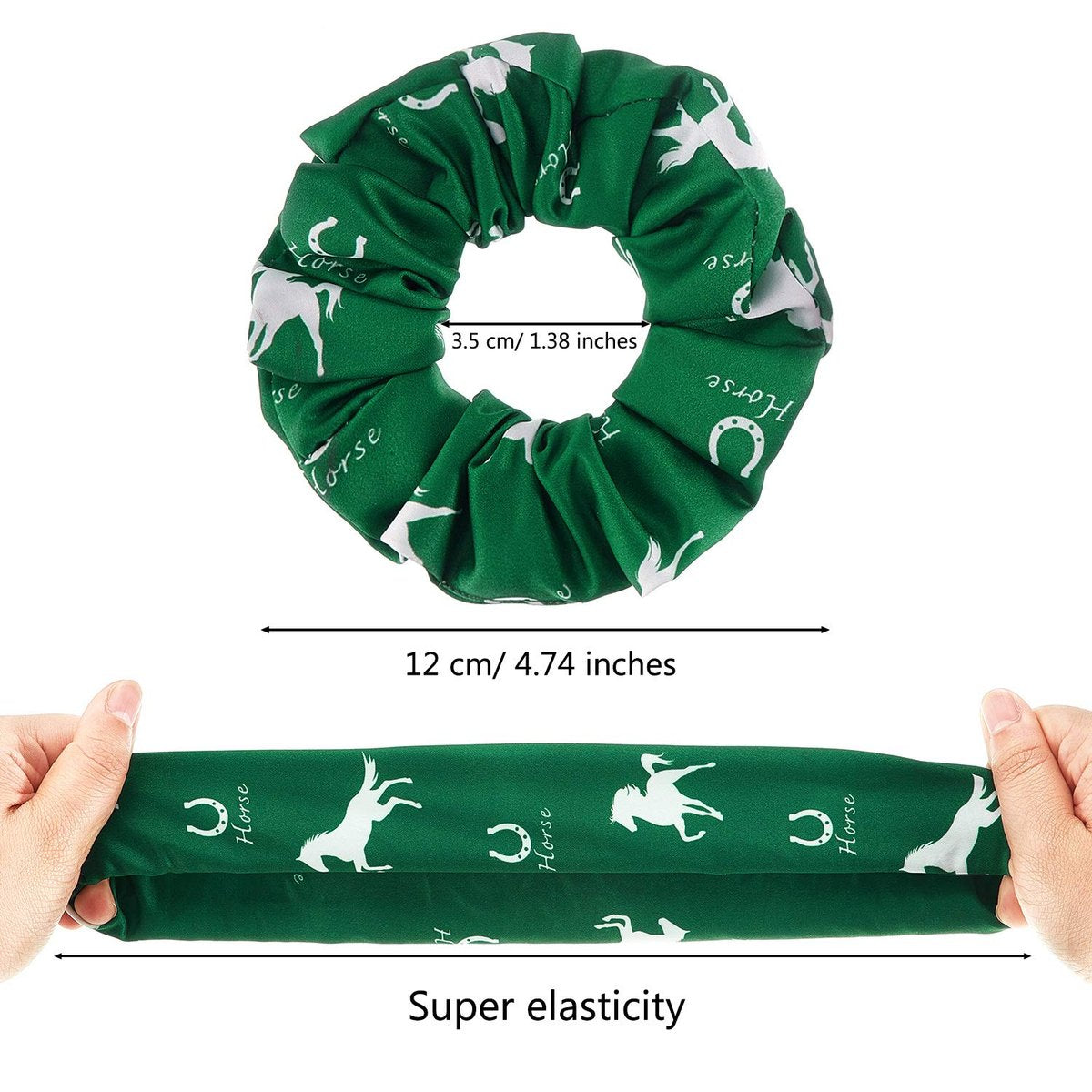 12 Pieces Horse Scrunchies Bulk - Colorful Silk Satin Hair Ties for Women, Cowgirl Equestrian Gifts & Party Favors Avelisse